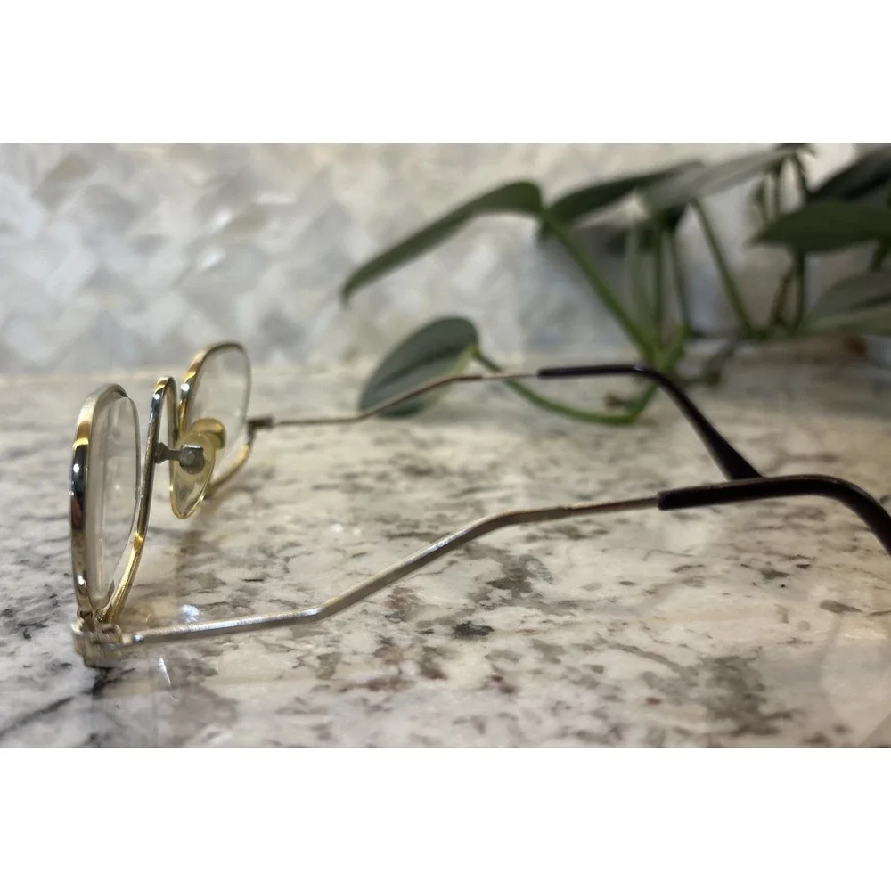 Vintage Reading Glasses Flip Down Lenses Gold‎ Tone Metal 1960s Steampunk